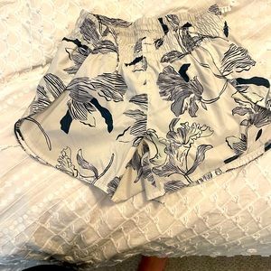 White Floral Athleta Shorts